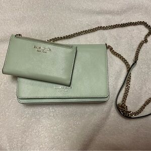 Kate Spade crossbody with wallet Mint Green. Mint condition